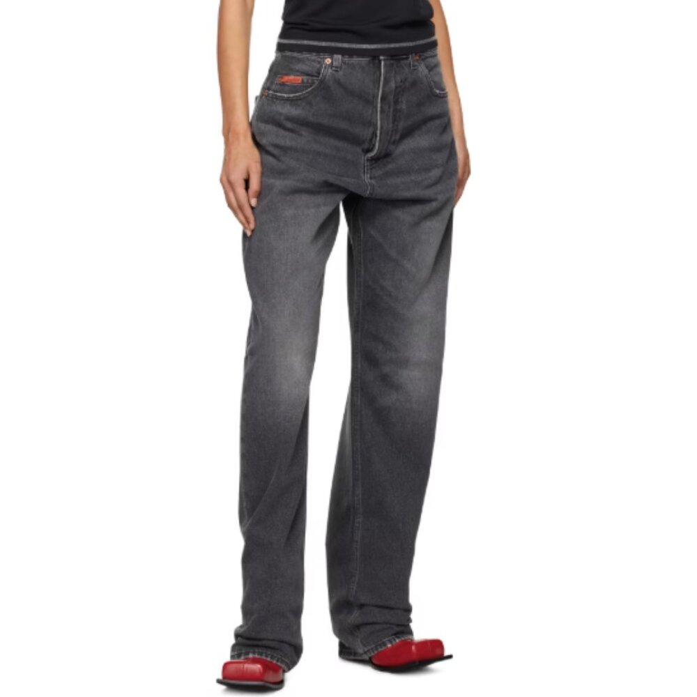 BNWT AW24 MARTINE ROSE BLACK WASHED JEANS L